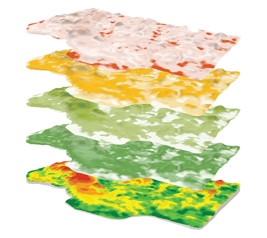 Image showing soil prescription layers in a SWAT map